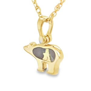 This unique gold quartz bear pendant, at the Alaska Mint, is sure to remind you of the great Alaskan outdoors