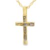 Gold quartz cross pendant
