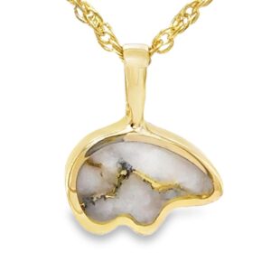 This gold quartz bear pendant, from the Alaska Mint, is sure to remind you of the great Alaskan outdoors