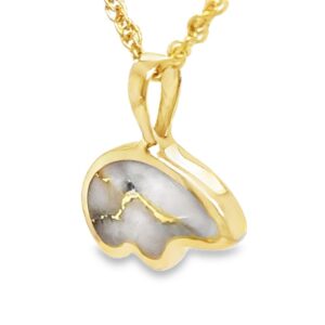 This gold quartz bear pendant, from the Alaska Mint, is sure to remind you of the great Alaskan outdoors