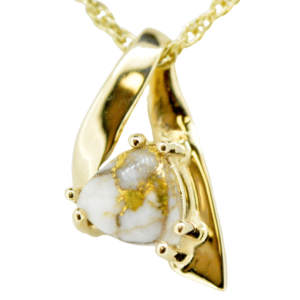 Gold quartz pendant