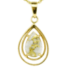Gold quartz pendant