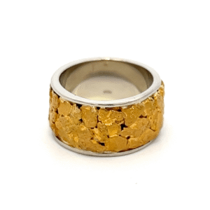 Ladies, 10m, White Gold, Nugget Ring, Alaska Mint