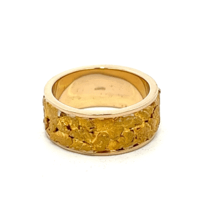 Ladies, 8m, Yellow Gold, Nugget Ring, Alaska Mint