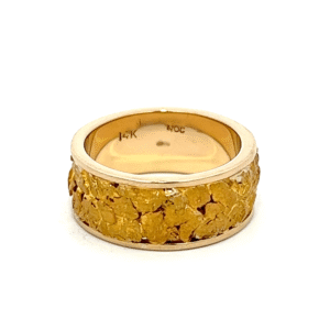 Ladies, 8m, Yellow Gold, Nugget Ring, Alaska Mint