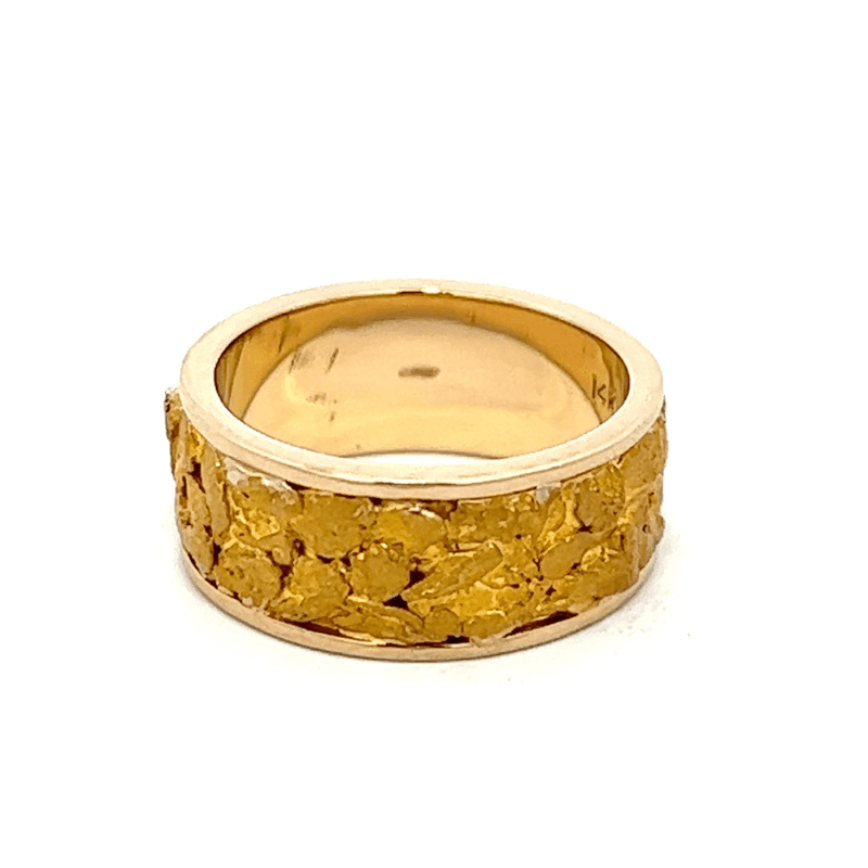 Ladies, 8m, Yellow Gold, Nugget Ring, Alaska Mint