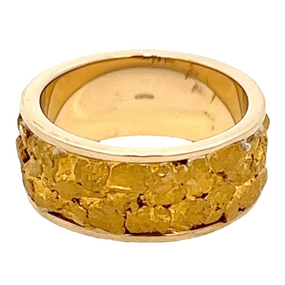 Ladies, 8m, Yellow Gold, Nugget Ring, Alaska Mint