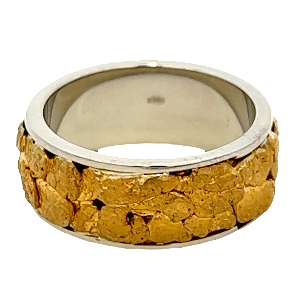 Ladies, 8m, White Gold, Nugget Ring, Alaska Mint