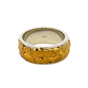 Ladies, 8m, White Gold, Nugget Ring, Alaska Mint