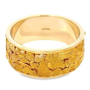 10mm Men's Gold Nugget Ring, Alaska Mint