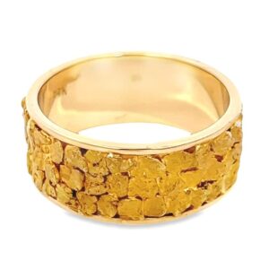 10mm Men's Gold Nugget Ring, Alaska Mint
