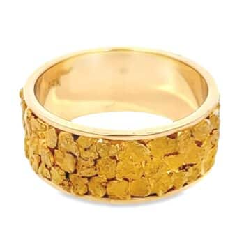 10mm Men's Gold Nugget Ring, Alaska Mint