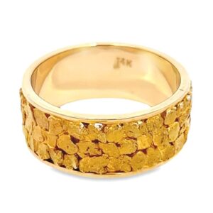 10mm Men's Gold Nugget Ring, Alaska Mint