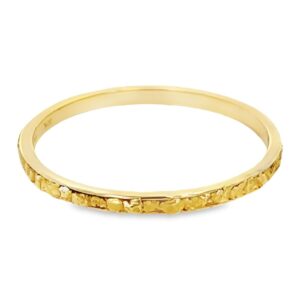 2mm Men's Gold Nugget Ring, Alaska Mint