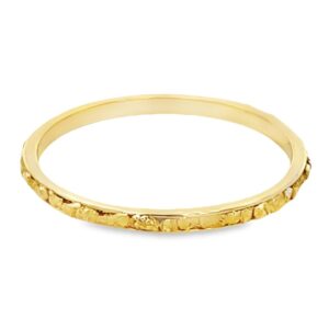 2mm Men's Gold Nugget Ring, Alaska Mint
