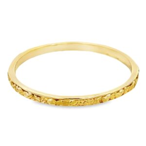 2mm Men's Gold Nugget Ring, Alaska Mint