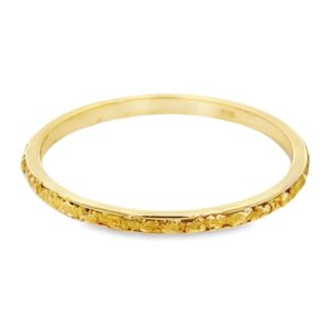 2mm Men's Gold Nugget Ring, Alaska Mint