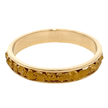 Mens, 4m, Yellow Gold, Nugget Ring, Alaska Mint