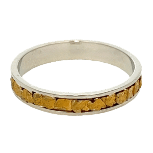 Mens, 4m, White Gold, Nugget Ring, Alaska Mint