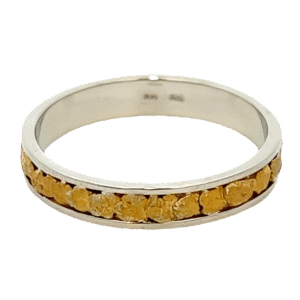 Mens, 4m, White Gold, Nugget Ring, Alaska Mint