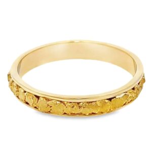 4mm Men's Gold Nugget Ring, Alaska Mint