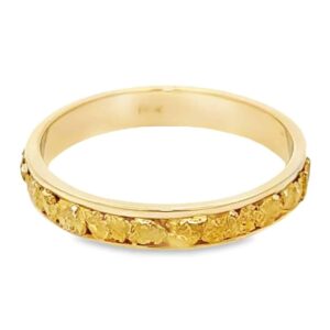 4mm Men's Gold Nugget Ring, Alaska Mint