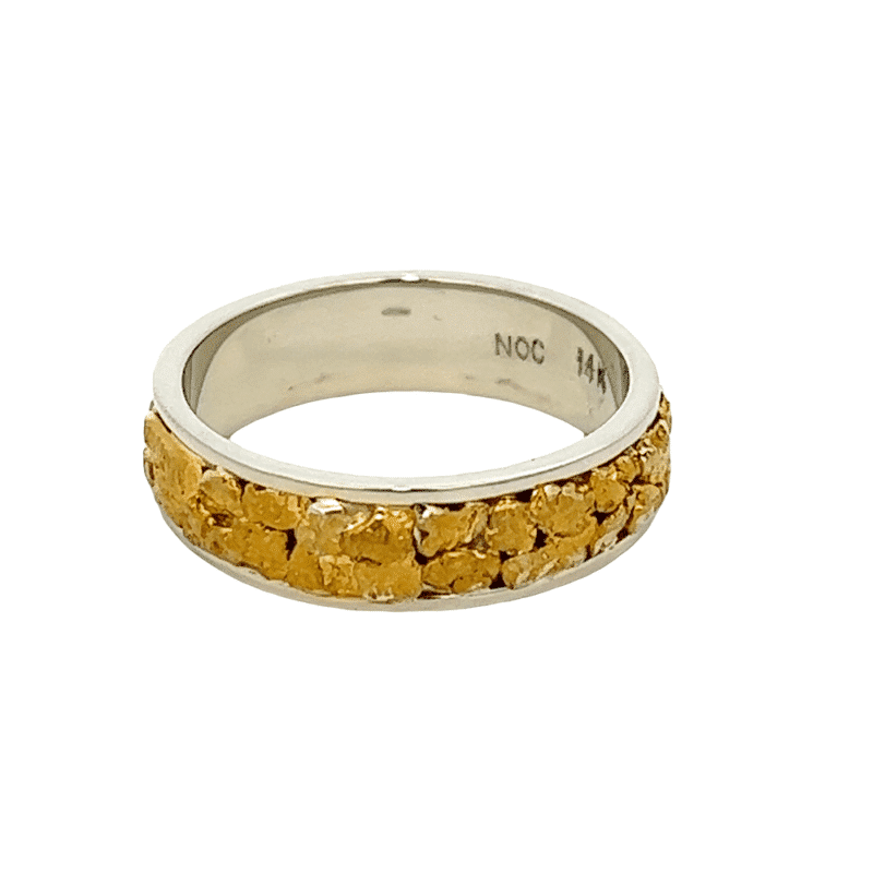 Mens, 6m, White Gold, Nugget Ring, Alaska Mint