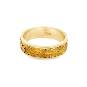 6mm Men's Gold Nugget Ring, Alaska Mint