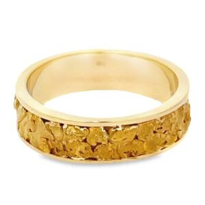 6mm Men's Gold Nugget Ring, Alaska Mint