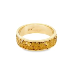 6mm Men's Gold Nugget Ring, Alaska Mint