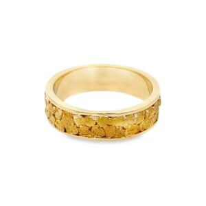 6mm Men's Gold Nugget Ring, Alaska Mint