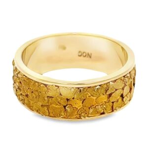 8mm Men's Gold Nugget Ring, Alaska Mint