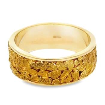 8mm Men's Gold Nugget Ring, Alaska Mint