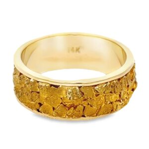 8mm Men's Gold Nugget Ring, Alaska Mint