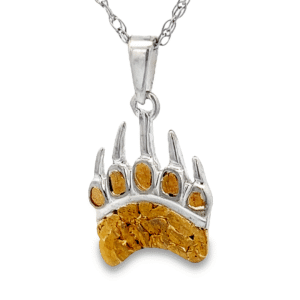 Gold Nugget, Bear Paw, Pendant, Small, Alaska Mint