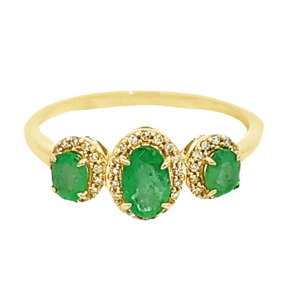 Diamond & Emerald Estate Ring Retail Value $950.00 - Alaska Mint