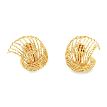 14k Gold Clip On Estate Earrings, Alaska Mint