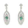 Diamond Emerald 18k Estate Earrings, Alaska Mint