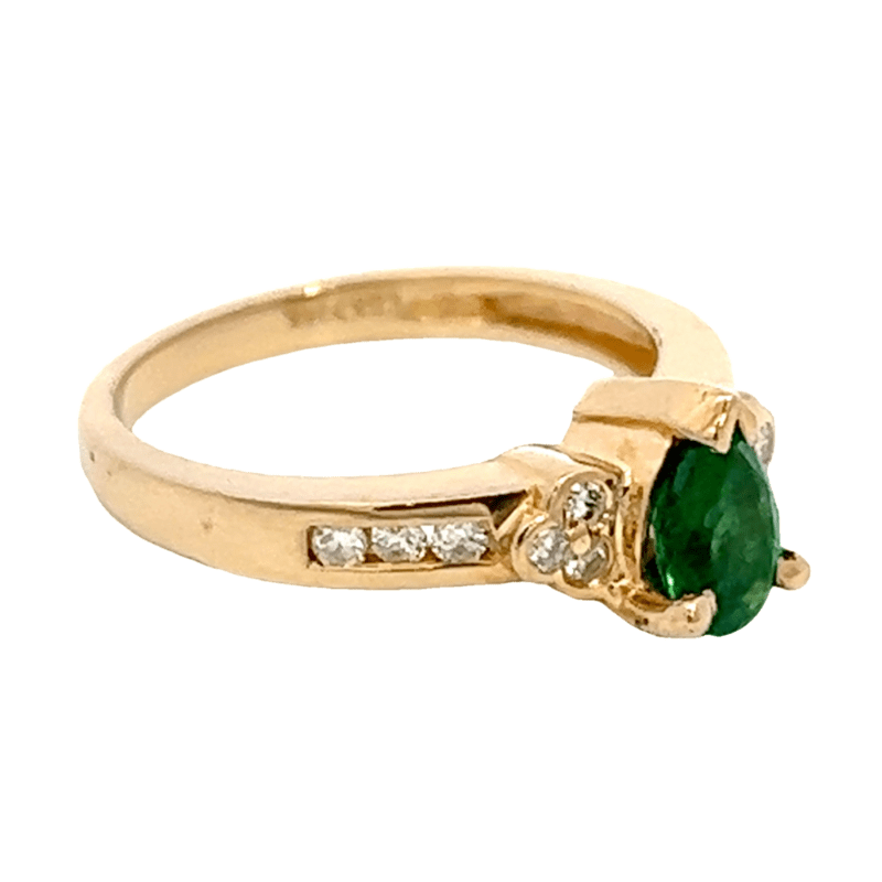14k Estate Diamond & Emerald Ring, Alaska Mint