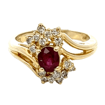 14k Estate Ruby & Diamond Ring, Alaska Mint