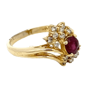 14k Estate Ruby & Diamond Ring, Alaska Mint
