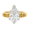 2.00 Ct Pear Lab Grown Diamond in 14k Yellow Gold Ladies Ring, Alaska Mint