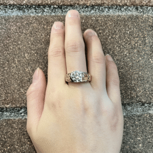 2.23 Ct Round Lab Grown Diamond in 14k Yellow Gold Ladies Ring, Alaska Mint