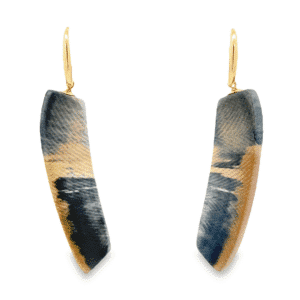Blue Drop Fossilized Ivory Dangle Earrings, Alaska Mint