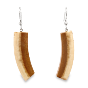 Natural Colored Drop Fossilized Ivory Dangle Earrings, Alaska Mint