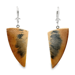 Ivory Tusk Shaped Leverback Earrings, Alaska Mint