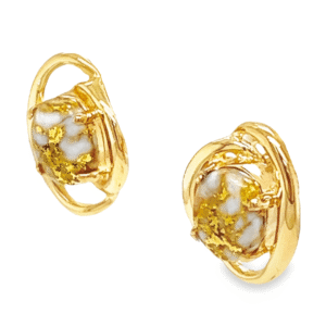 Post 14k Gold Quartz Earrings, Alaska Mint