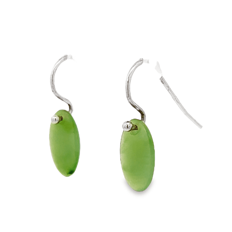 Jade Oval Dangle Earrings, Alaska Mint