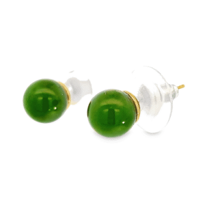 Jade Ball Post Earrings, Alaska Mint