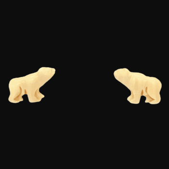 Ivory Post Bear Earrings, Alaska Mint